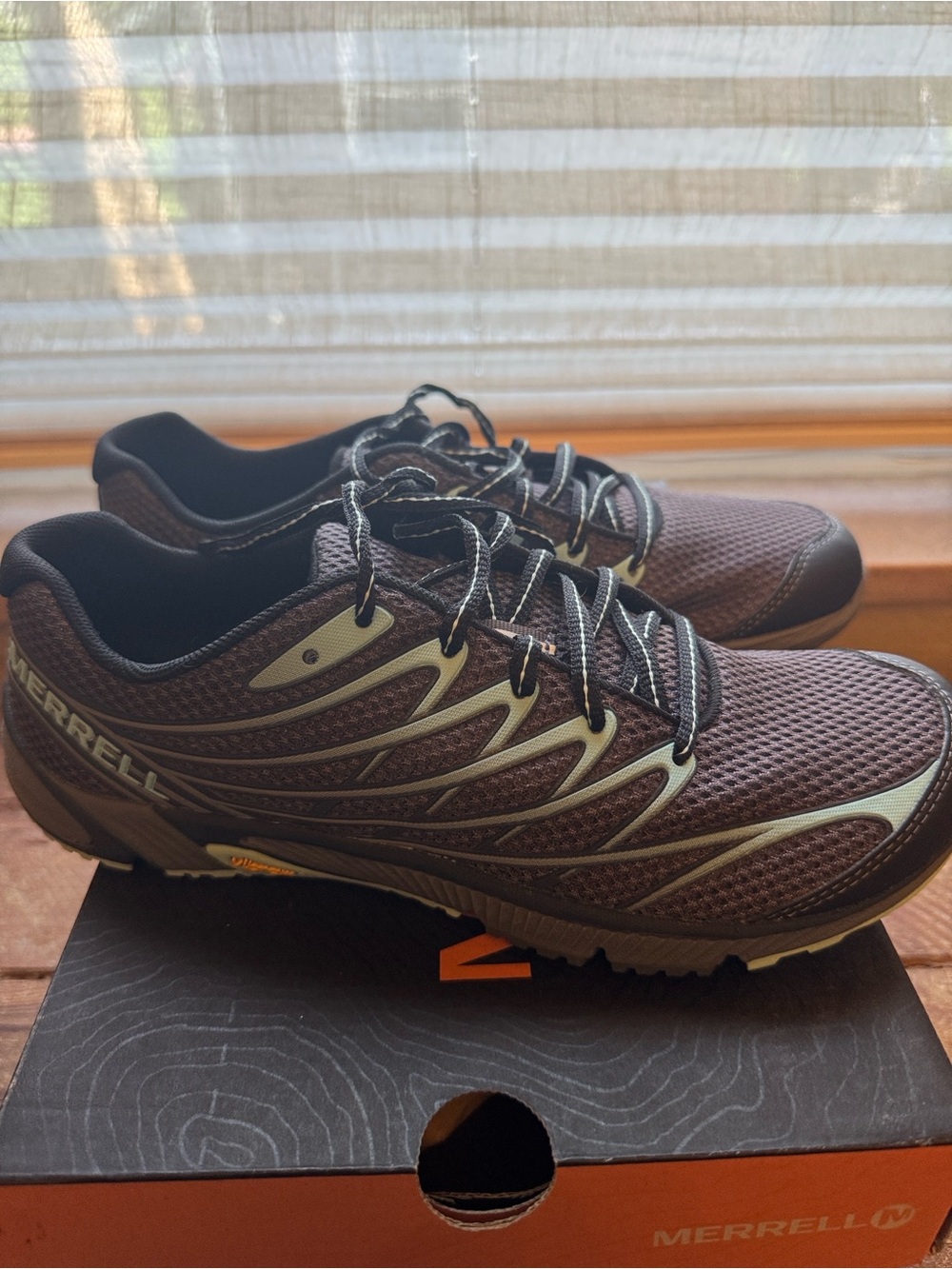 Merrell Women's Bare Access Arc Athletic Shoes - Black and Blue Accents - Picture 2 of 7